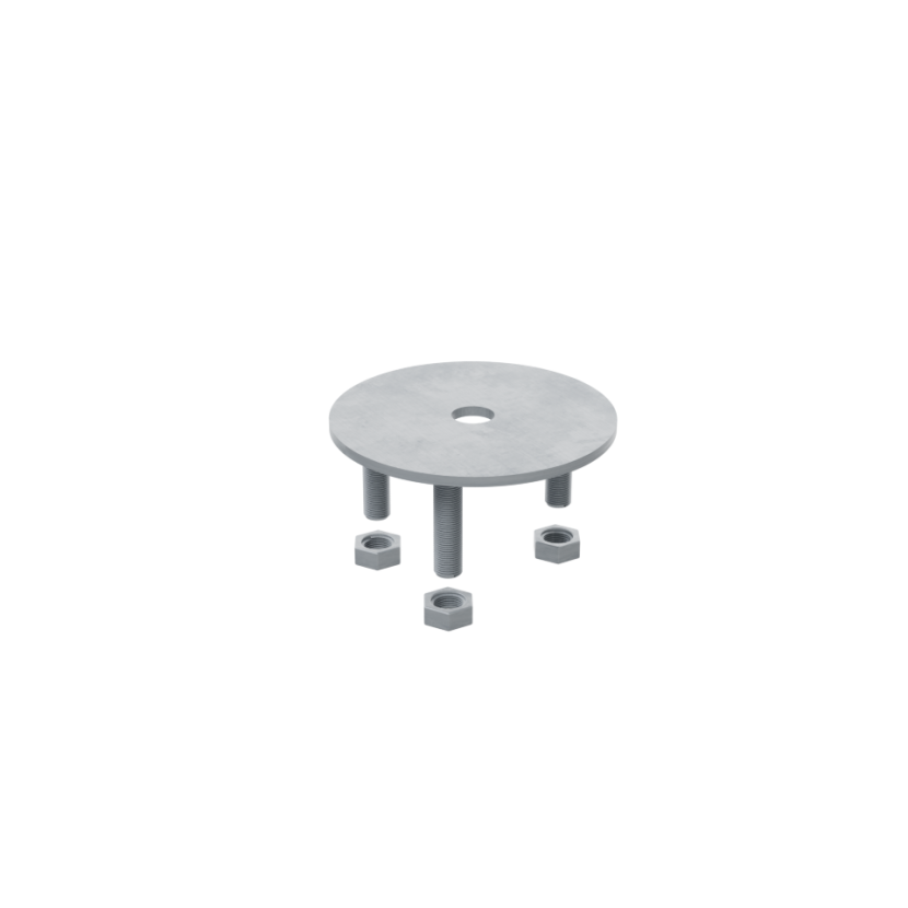 Support de lambourde réglable M16 inox gamme Spiral, vue détourée